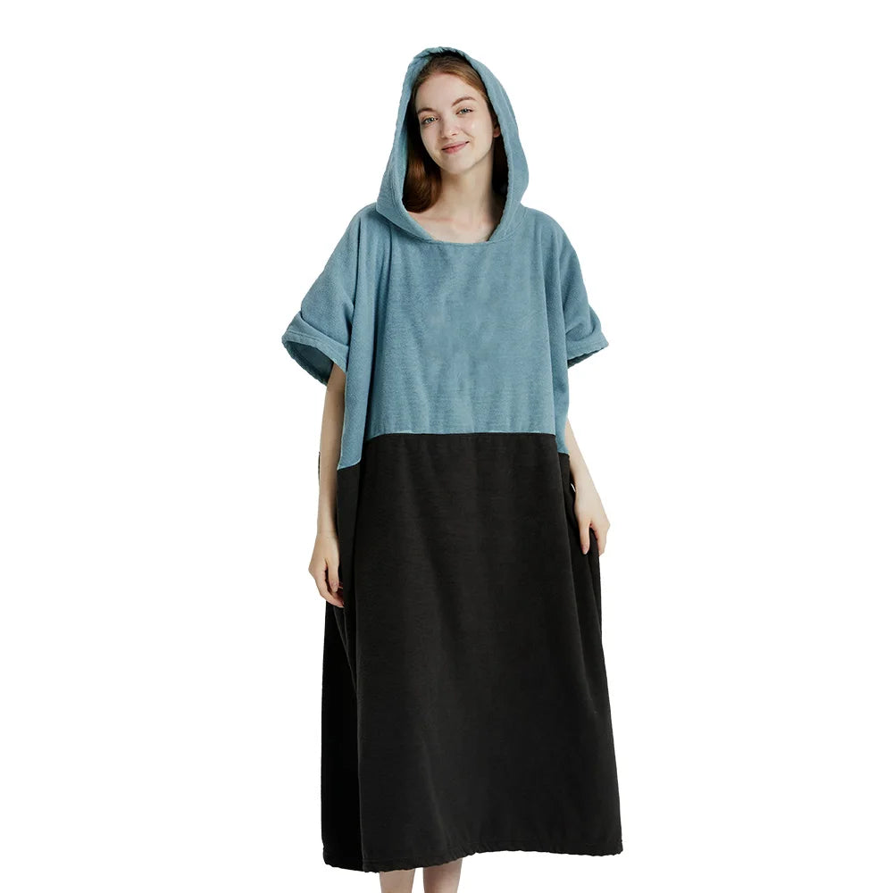Surf Poncho Towel Poncho Quick-Dry Towel Hoodie Microfiber Beach Robe Changing Poncho Swim Towel Beach Poncho For Adults