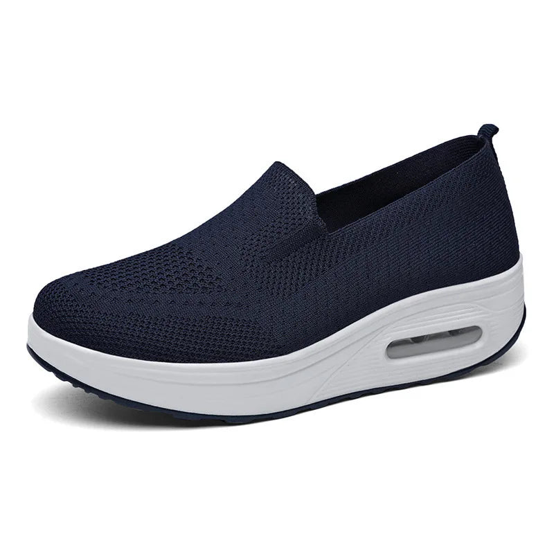 Increase Women Shoes Wedges Platform Ladies Sneakers Air Cushion Mesh Up Stretch Sneakers Low-Top Running Shoes for Women