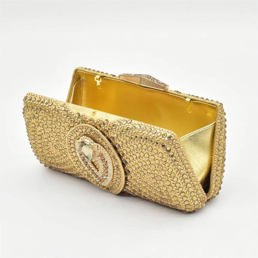 Italian Ladies Shoes and Bags To Match Set Decorated with Rhinestone Plus Size Shoes Women Heel Women Shoes and Bag Set In Italy