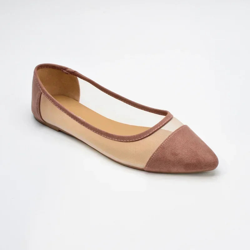 Women's Casual Sandals Pointed Spliced Flat Shoes for Women's Daily Shallow Mouth Fashion Mesh Shoes Single Shoe Women Shoes