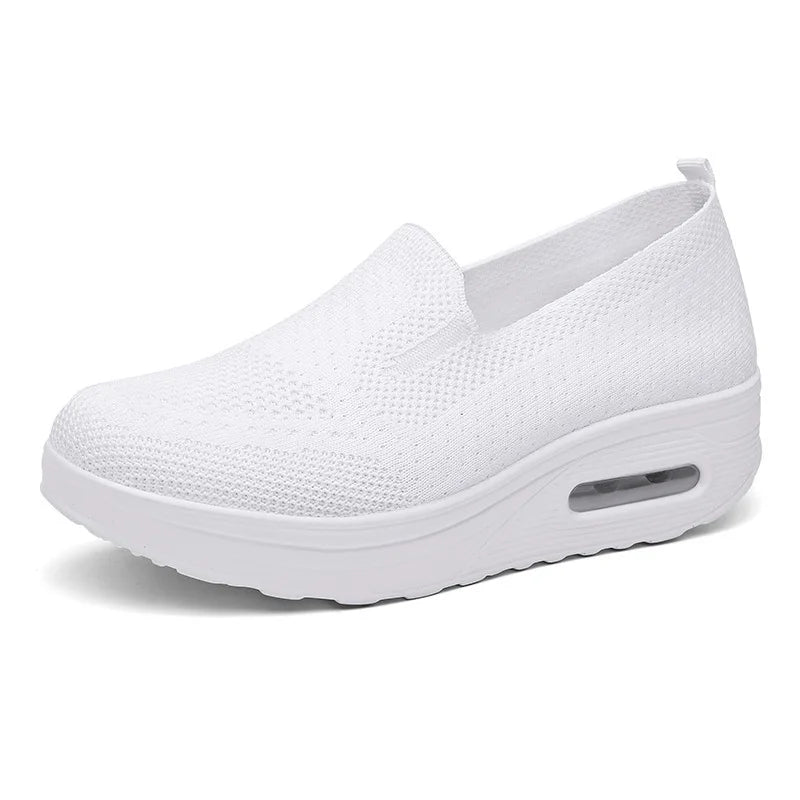 Increase Women Shoes Wedges Platform Ladies Sneakers Air Cushion Mesh Up Stretch Sneakers Low-Top Running Shoes for Women