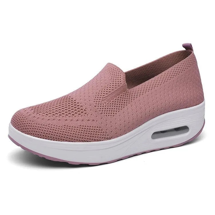 Increase Women Shoes Wedges Platform Ladies Sneakers Air Cushion Mesh Up Stretch Sneakers Low-Top Running Shoes for Women