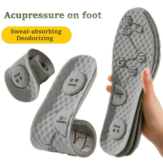 Foot Acupressure Insole Men Women Soft Breathable Sports Cushion Inserts Sweat-absorbing Deodorant Orthopedic Shoe Sole