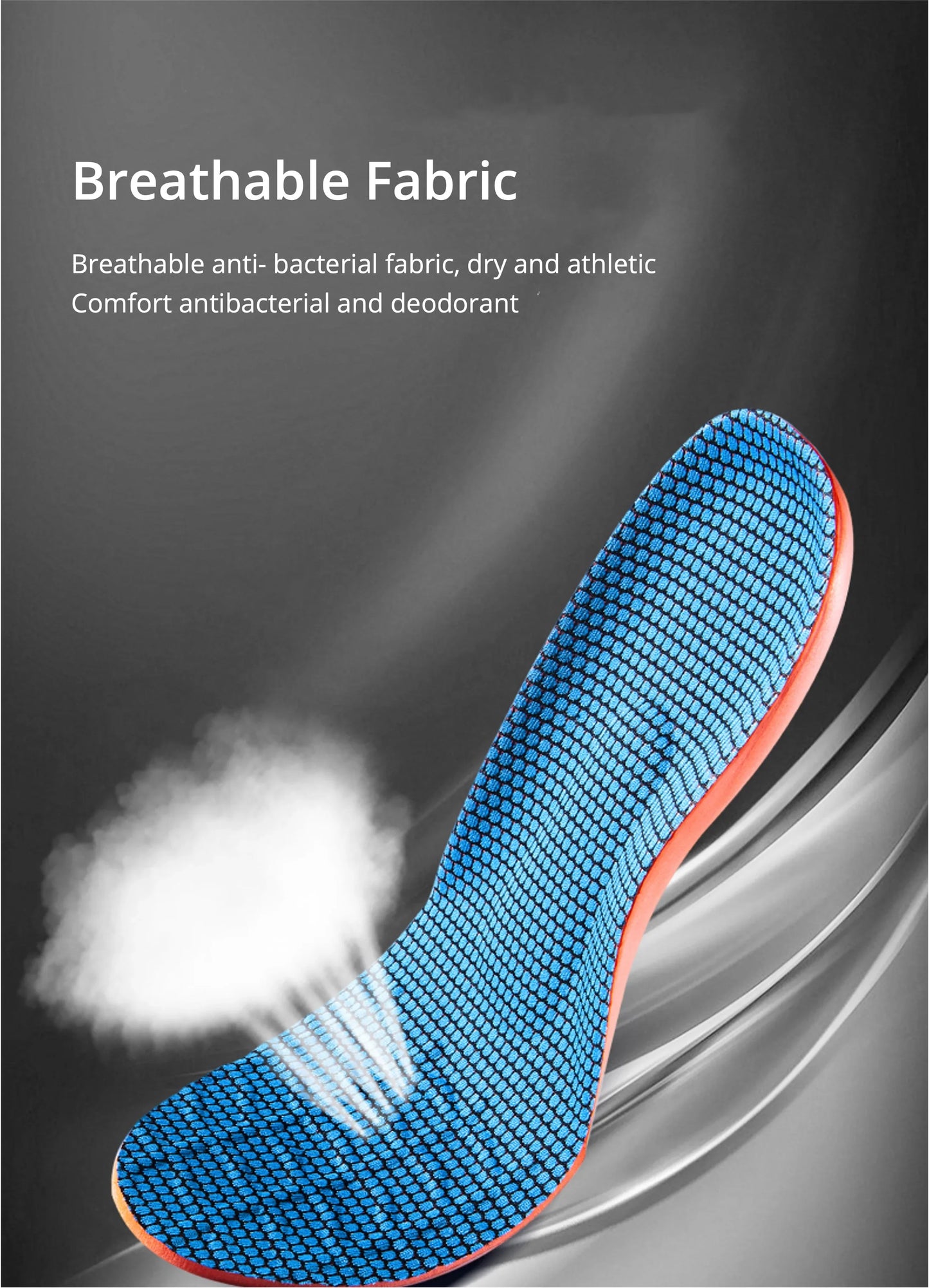 Orthopedic Sports Elasticity Insoles For Shoes Sole Unisex Technology Shock Absorption Breathable Running Insoles