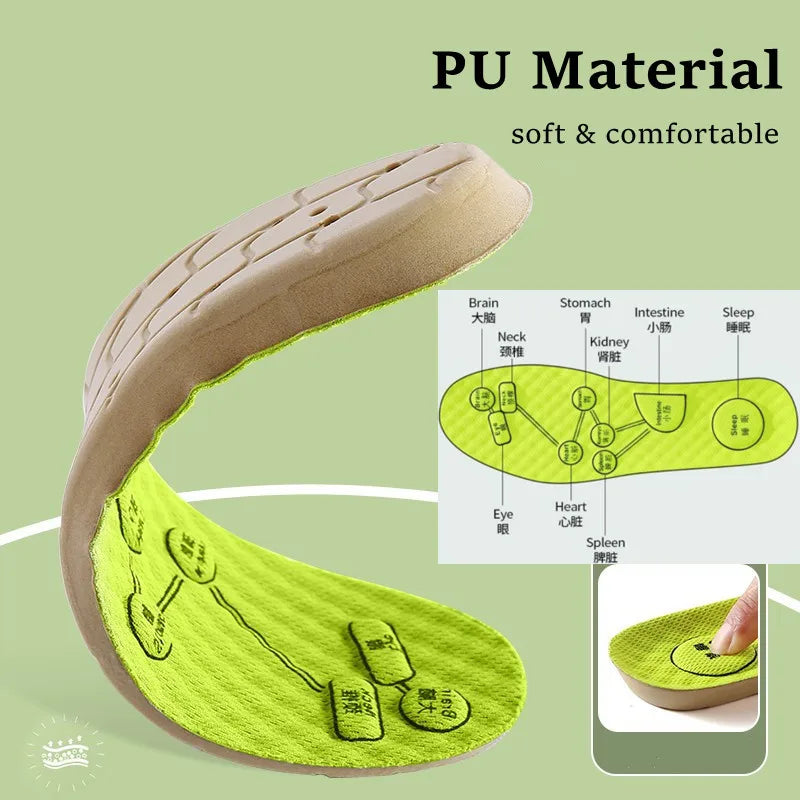 Foot Acupressure Insole Men Women Soft Breathable Sports Cushion Inserts Sweat-absorbing Deodorant Orthopedic Shoe Sole