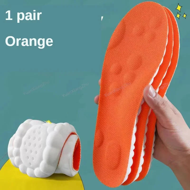 1Pair 4D Soft Shoes Insoles for Feet Plantar Fasciitis Insole Arch Support Orthopedic Inserts Sports Shock Absorption Shoe Pads