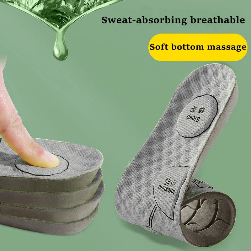 Foot Acupressure Insole Men Women Soft Breathable Sports Cushion Inserts Sweat-absorbing Deodorant Orthopedic Shoe Sole