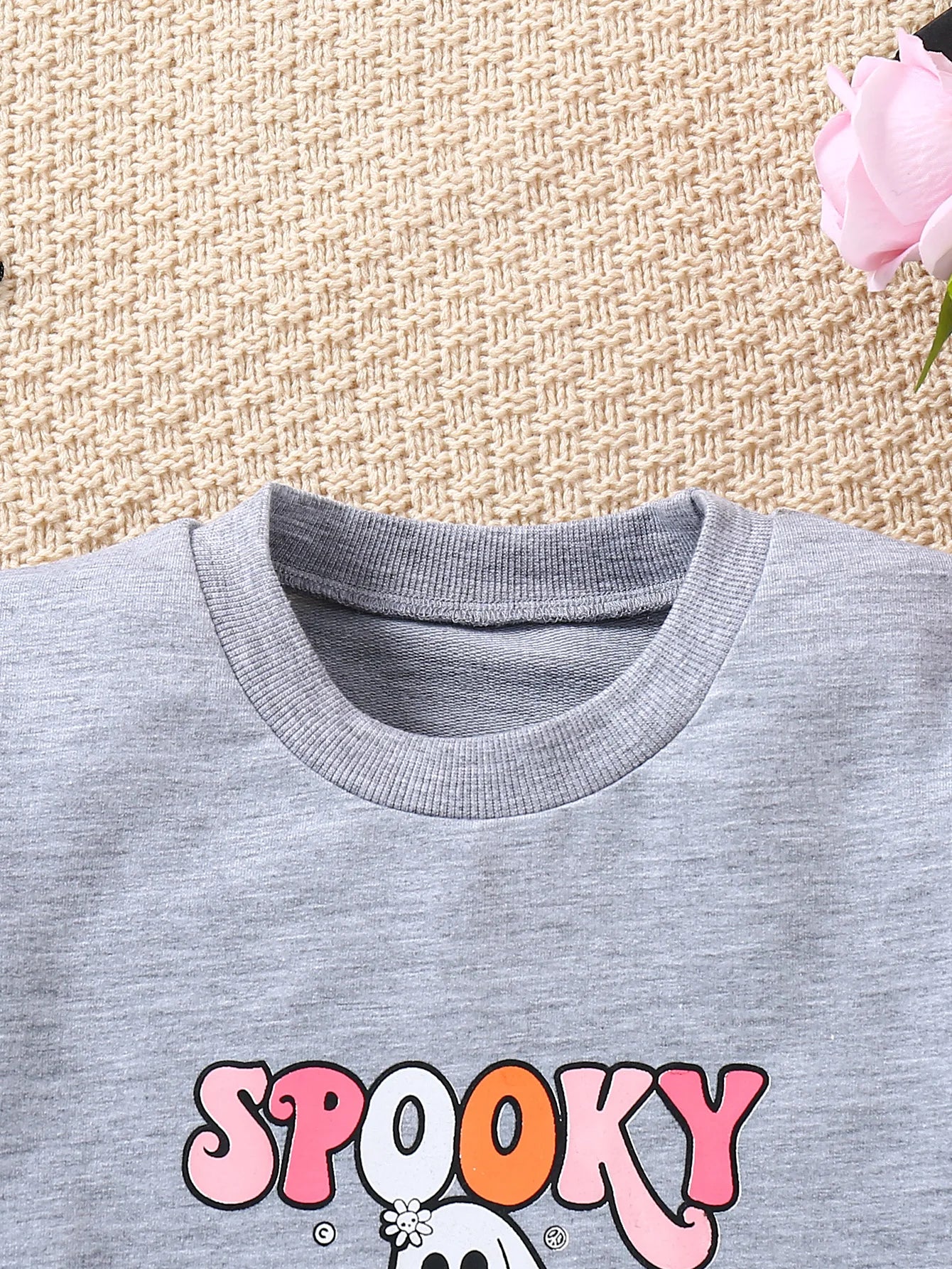 Autumn Halloween Hoodie Baby Girls Cute Cartoon Letter Print Ghost Pumpkin Long Sleeved T-Shirt