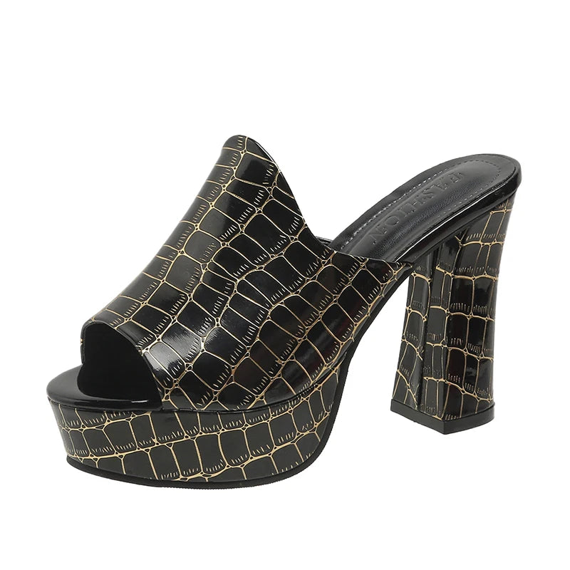 Platform Slippers Women Sandals Summer High Heels Women Shoes Slides Designer Slippers Party Pumps Ladies Shoes Zapatos De Mujer
