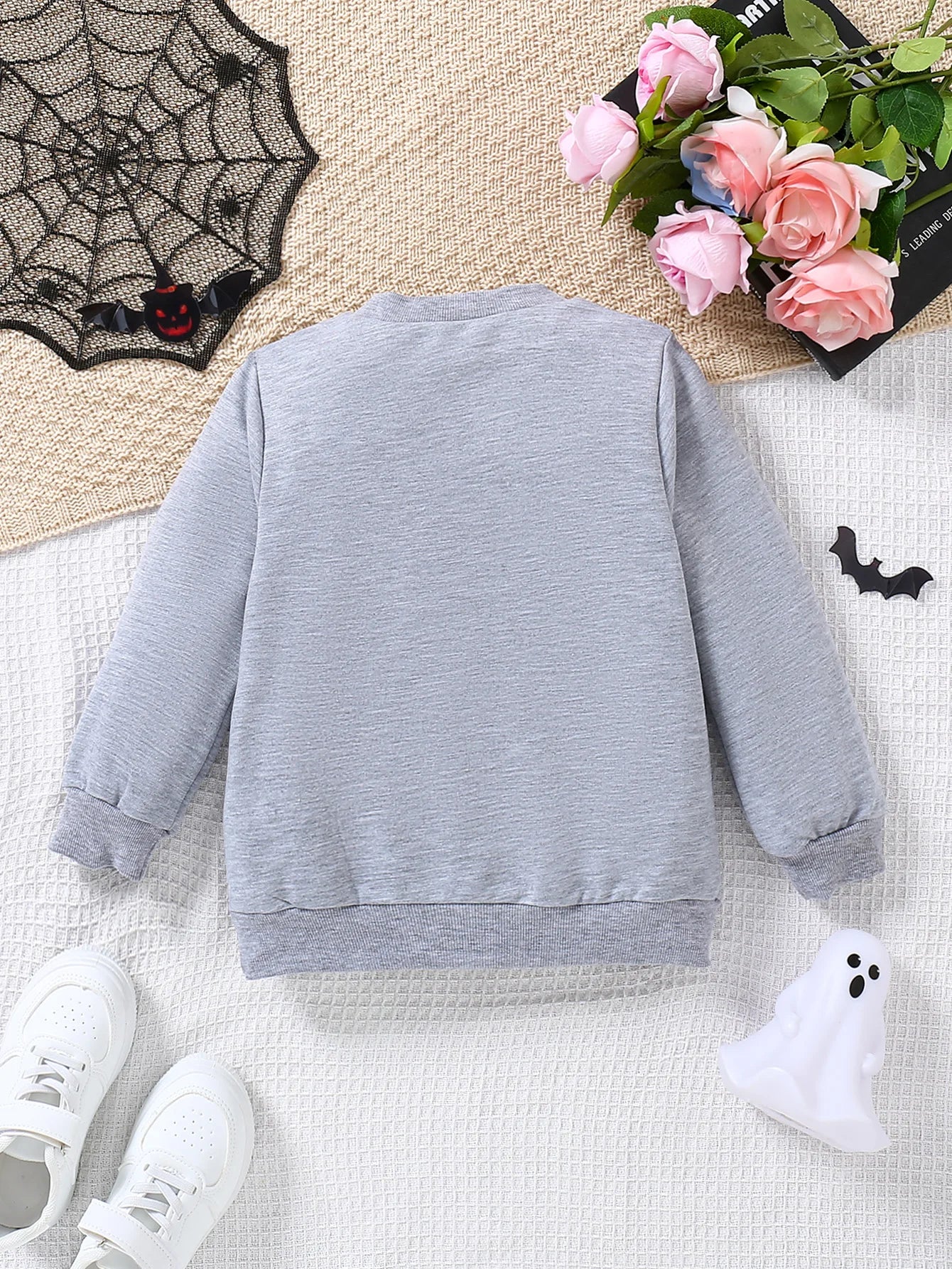 Autumn Halloween Hoodie Baby Girls Cute Cartoon Letter Print Ghost Pumpkin Long Sleeved T-Shirt