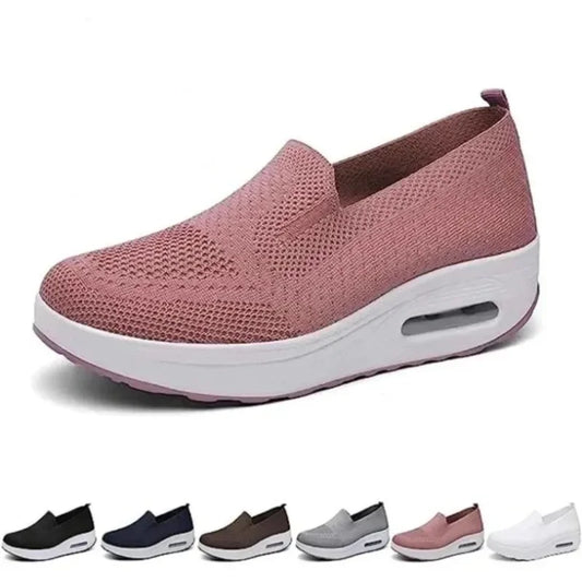 Increase Women Shoes   Wedges Platform Ladies Sneakers  Air Cushion Mesh Up Stretch Sneakers Low-Top Running Shoes for Women