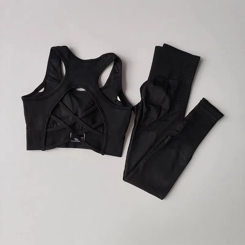 Women's tracksuit Fitness Yoga Sets Sportswear Workout Sports Bra+High Waist Leggings Gym Clothing Seamless Sports Suits