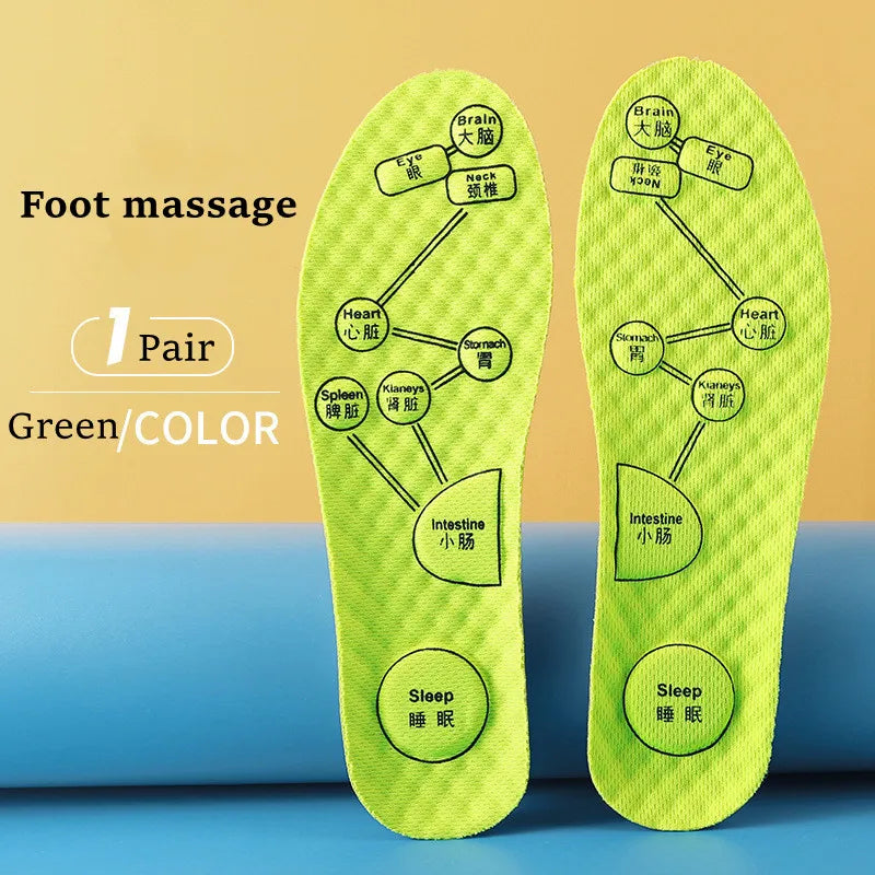 Foot Acupressure Insole Men Women Soft Breathable Sports Cushion Inserts Sweat-absorbing Deodorant Orthopedic Shoe Sole