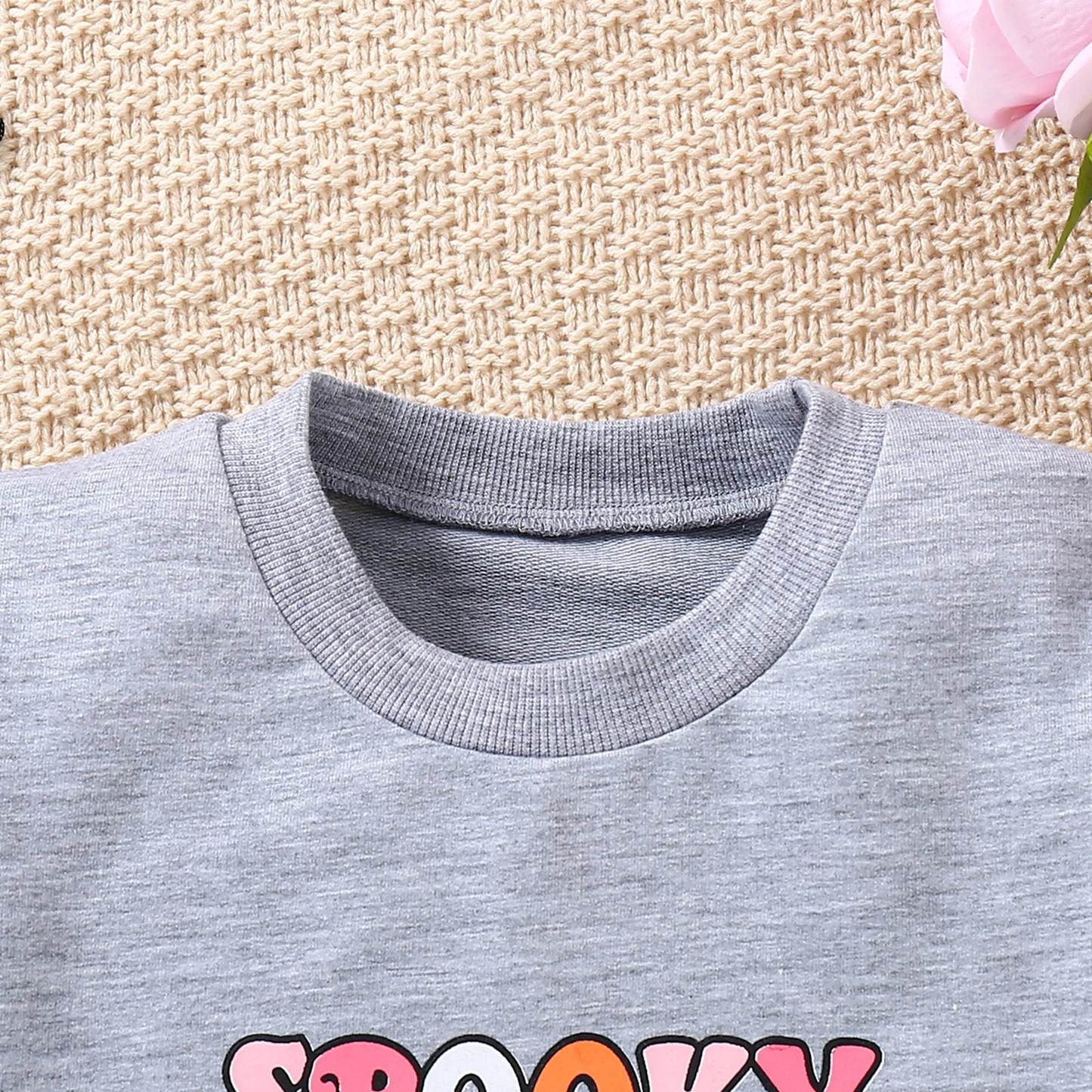 Autumn Halloween Hoodie Baby Girls Cute Cartoon Letter Print Ghost Pumpkin Long Sleeved T-Shirt