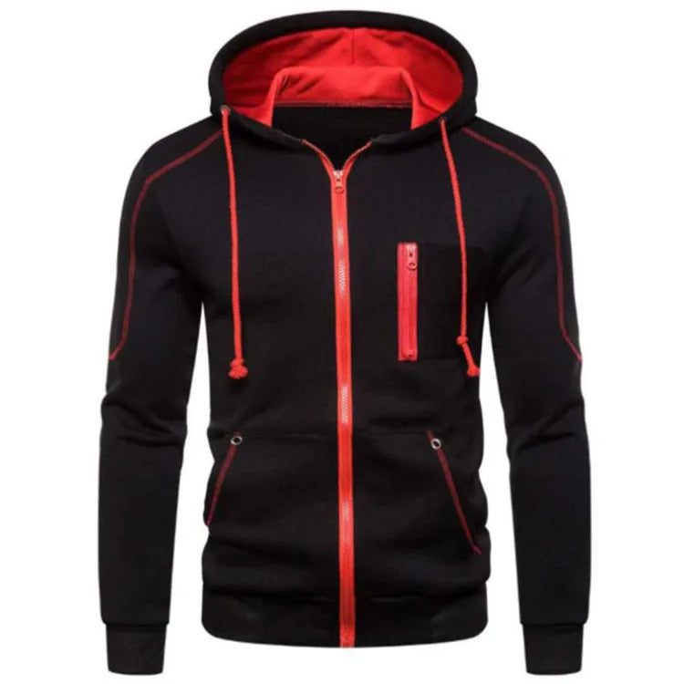 Men's Hoodie Black White Army Green Red Hooded Color Block Fleece Cool Casual Winter Clothing Apparel Hoodies Sweatshirts