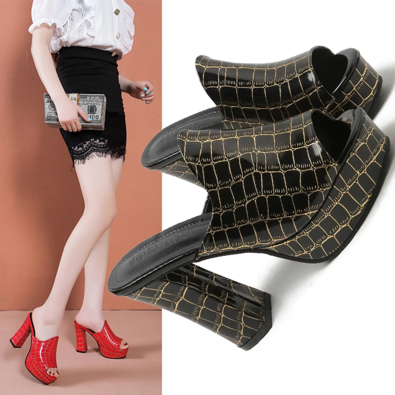 Platform Slippers Women Sandals Summer High Heels Women Shoes Slides Designer Slippers Party Pumps Ladies Shoes Zapatos De Mujer