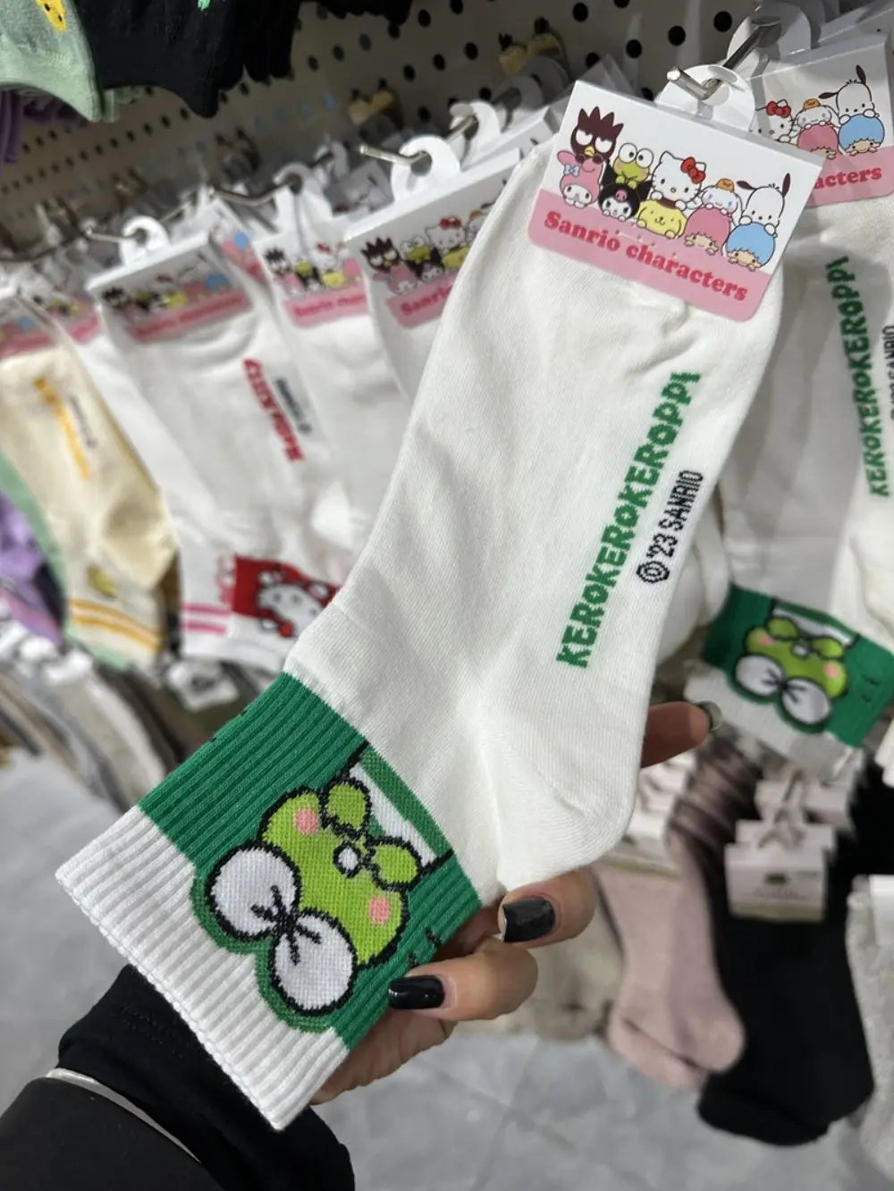 Hello Kitty Y2K Socks for Girls Medium Kuromi Cinnamoroll Socks Kawaii Sanrio Melody Socks Rosered Black White Sock Women Female