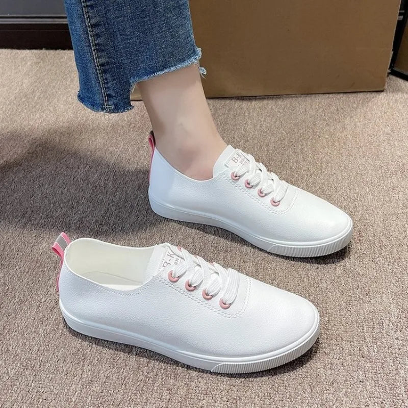 2024 New Flat Shoe Sneakers for Women Shoes Breathable Women's Casual Female Comfor Sneakers Lace Up Solid Color