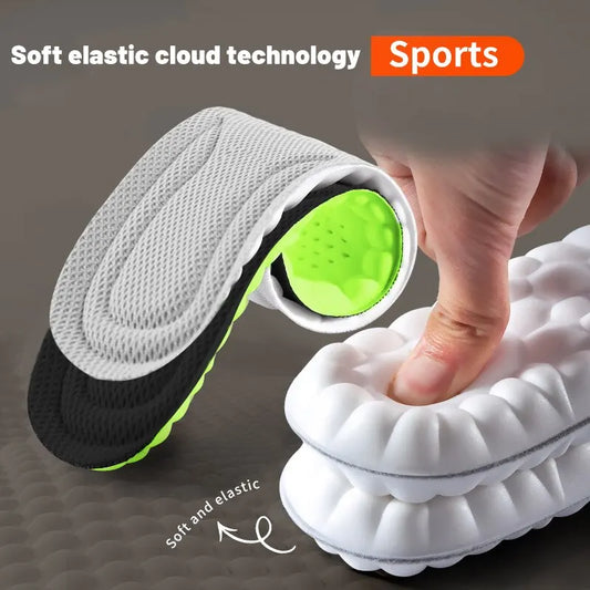 Sport Insoles for Shoes 4D Shock Absorption Deodorant Breathable Cushion Running Insoles for Feet Man Women