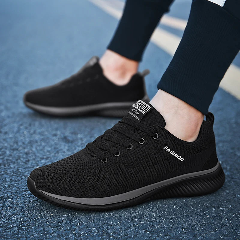 YRZL Sports Shoes for Men Shoes Sneakers Black Shoes Casual Men Knit Sneakers Breathable Athletic Running Walking Gym Shoes