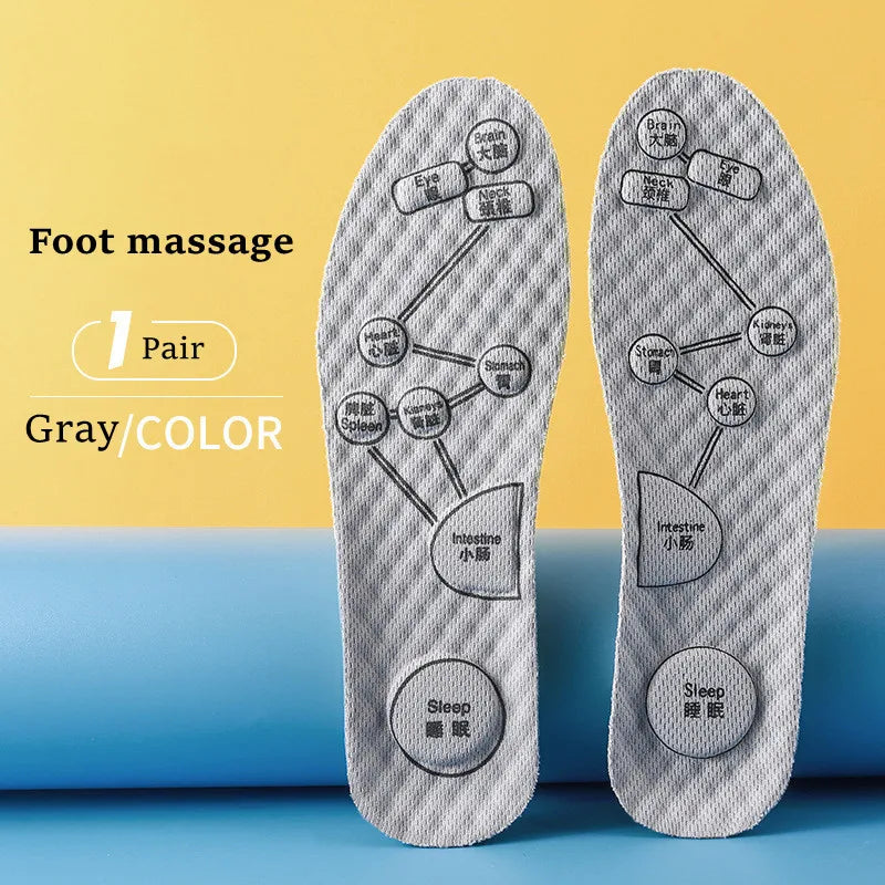 Foot Acupressure Insole Men Women Soft Breathable Sports Cushion Inserts Sweat-absorbing Deodorant Orthopedic Shoe Sole