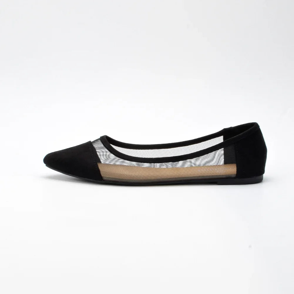 Women's Casual Sandals Pointed Spliced Flat Shoes for Women's Daily Shallow Mouth Fashion Mesh Shoes Single Shoe Women Shoes