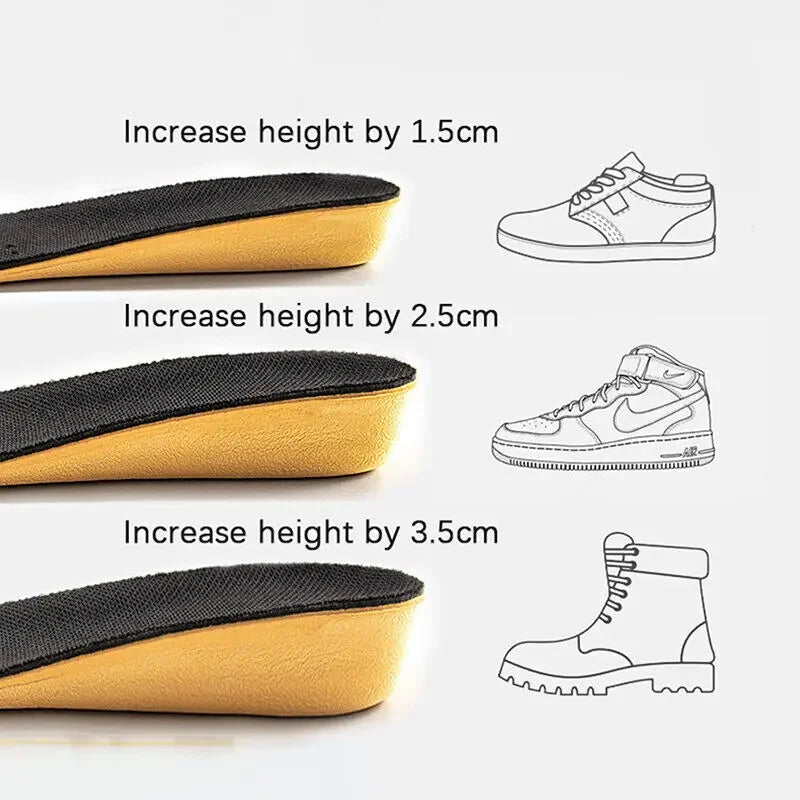 Height Increase Insoles For Men Women Invisiable Heightening Insoles Arch Support Orthopedic Insole Breathable Pads Shoe Padding