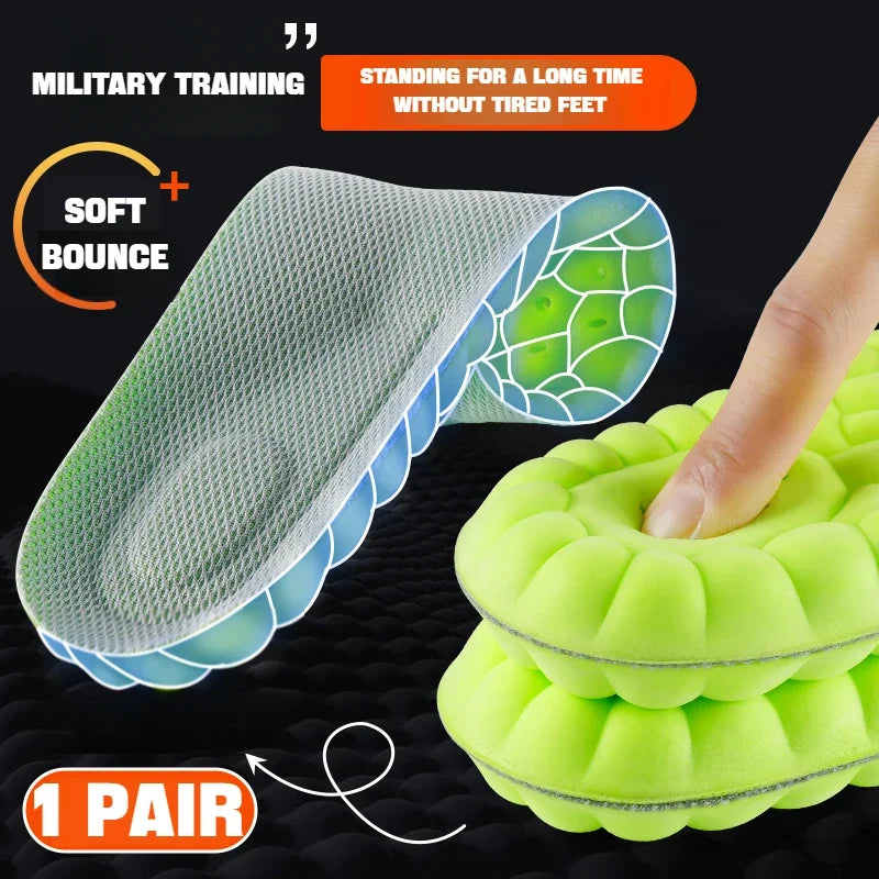 1Pair 4D Soft Shoes Insoles for Feet Plantar Fasciitis Insole Arch Support Orthopedic Inserts Sports Shock Absorption Shoe Pads