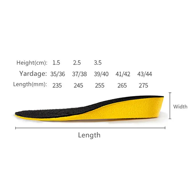 Height Increase Insoles For Men Women Invisiable Heightening Insoles Arch Support Orthopedic Insole Breathable Pads Shoe Padding